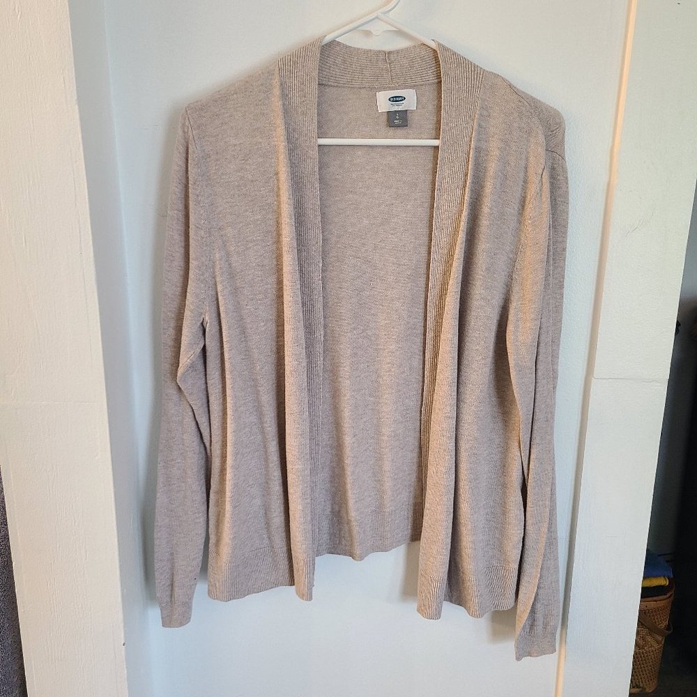 Heathered Oatmeal Open Front Cardigan